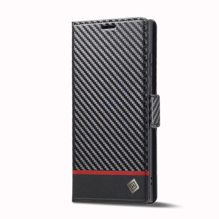 For Samsung Galaxy S25 Ultra 5G LC.IMEEKE Carbon Fiber Leather Phone Case(Horizontal Black) - Galaxy S25 Ultra 5G Cases by LC.IMEEKE | Online Shopping South Africa | PMC Jewellery | Buy Now Pay Later Mobicred