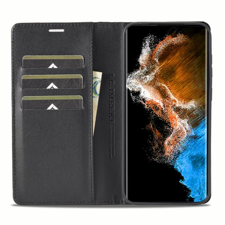For Samsung Galaxy S25+ 5G LC.IMEEKE Carbon Fiber Leather Phone Case(Horizontal Black) - free shipping - PMC Jewellery - Order now!