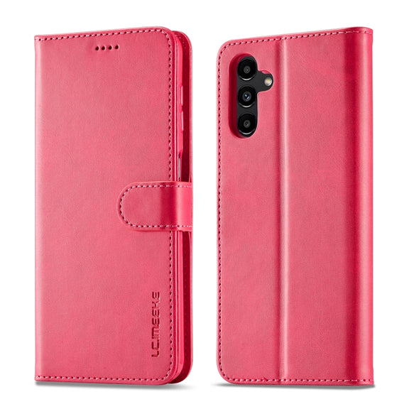 For Samsung Galaxy S24 FE 5G LC.IMEEKE Calf Texture Leather Phone Case(Red)