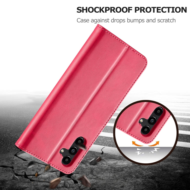 For Samsung Galaxy S24 FE 5G LC.IMEEKE Calf Texture Leather Phone Case(Red)