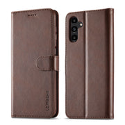 For Samsung Galaxy S24 FE 5G LC.IMEEKE Calf Texture Leather Phone Case(Coffee)