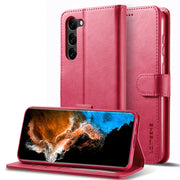 For Samsung Galaxy S25 5G LC.IMEEKE Calf Texture Leather Phone Case(Red)