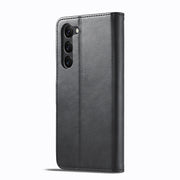 For Samsung Galaxy S25+ 5G LC.IMEEKE Calf Texture Leather Phone Case(Black)