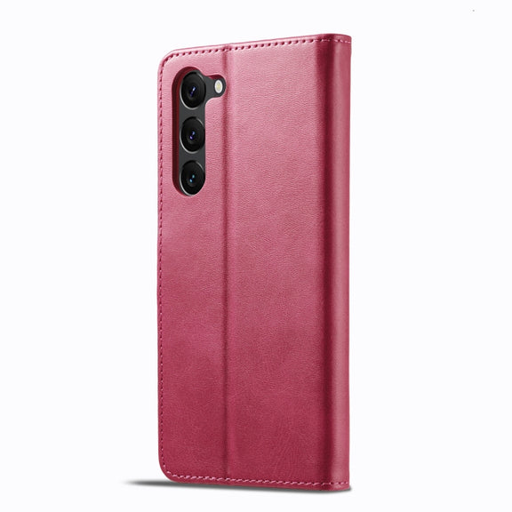 For Samsung Galaxy S25+ 5G LC.IMEEKE Calf Texture Leather Phone Case(Red)