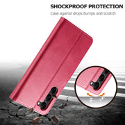 For Samsung Galaxy S25+ 5G LC.IMEEKE Calf Texture Leather Phone Case(Red)