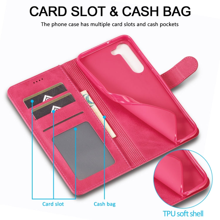 For Samsung Galaxy S25+ 5G LC.IMEEKE Calf Texture Leather Phone Case(Red)