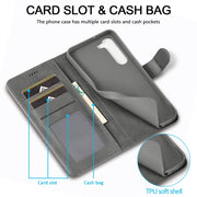 For Samsung Galaxy S25+ 5G LC.IMEEKE Calf Texture Leather Phone Case(Grey)