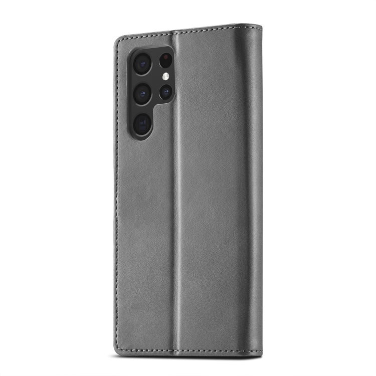 For Samsung Galaxy S25 Ultra 5G LC.IMEEKE Calf Texture Leather Phone Case(Grey)
