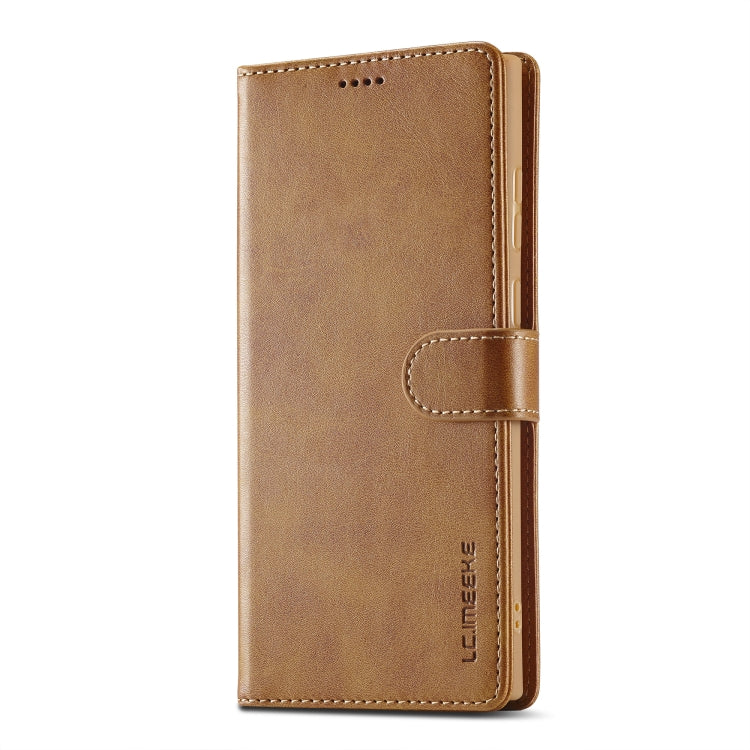 For Samsung Galaxy S25 Ultra 5G LC.IMEEKE Calf Texture Leather Phone Case(Brown) - Galaxy S25 Ultra 5G Cases by LC.IMEEKE | Online Shopping South Africa | PMC Jewellery | Buy Now Pay Later Mobicred
