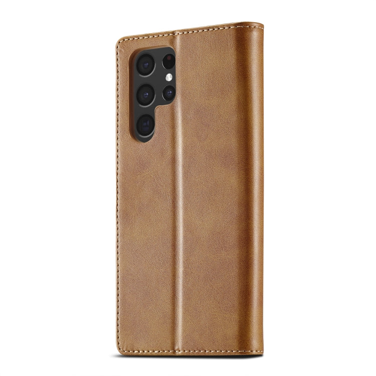 For Samsung Galaxy S25 Ultra 5G LC.IMEEKE Calf Texture Leather Phone Case(Brown) - Galaxy S25 Ultra 5G Cases by LC.IMEEKE | Online Shopping South Africa | PMC Jewellery | Buy Now Pay Later Mobicred