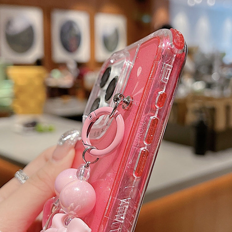 For iPhone 16 Pro Max TPU + PC + Glitter Sequins Full Coverage Phone Case with Bracelet(Yellow) - iPhone 16 Pro Max Cases by PMC TechLife | Online Shopping South Africa | PMC TechLife | Buy Now Pay Later Mobicred