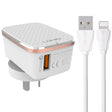 LDNIO A1204Q QC3.0 18W USB Fast Charger with 1m USB to 8 Pin Cable, Plug Type:US Plug(White Gold) - USB Charger by LDNIO | Online Shopping South Africa | PMC TechLife | Buy Now Pay Later Mobicred