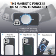 For iPhone 16 Rainbow Series Skin Feel MagSafe Lens Holder Phone Case(Grey)
