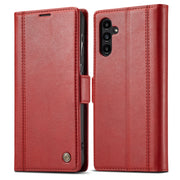 For Samsung Galaxy S24 FE 5G LC.IMEEKE Skin-friendly Card Slots Leather Phone Case(Red)