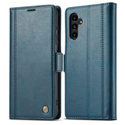 For Samsung Galaxy S24 FE 5G LC.IMEEKE Skin-friendly Card Slots Leather Phone Case(Blue)