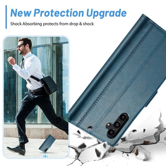For Samsung Galaxy S24 FE 5G LC.IMEEKE Skin-friendly Card Slots Leather Phone Case(Blue)