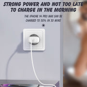 LDNIO A1206C PD27W USB-C / Type-C Fast Charger with 1m Type-C Cable, Plug Type:EU Plug(White)