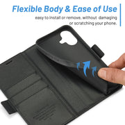 For iPhone 16 LC.IMEEKE Skin-friendly Card Slots Leather Phone Case(Black)