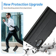 For iPhone 16 LC.IMEEKE Skin-friendly Card Slots Leather Phone Case(Black)