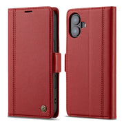 For iPhone 16 LC.IMEEKE Skin-friendly Card Slots Leather Phone Case(Red)