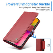 For iPhone 16 LC.IMEEKE Skin-friendly Card Slots Leather Phone Case(Red)