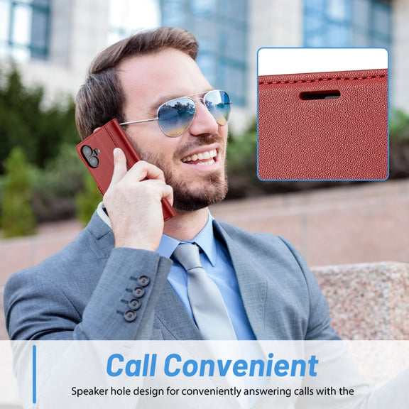 For iPhone 16 LC.IMEEKE Skin-friendly Card Slots Leather Phone Case(Red)