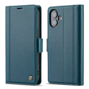 For iPhone 16 LC.IMEEKE Skin-friendly Card Slots Leather Phone Case(Blue)