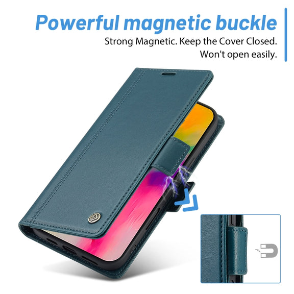 For iPhone 16 LC.IMEEKE Skin-friendly Card Slots Leather Phone Case(Blue)