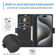 For iPhone 16 Pro LC.IMEEKE Skin-friendly Card Slots Leather Phone Case(Black)