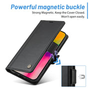 For iPhone 16 Pro Max LC.IMEEKE Skin-friendly Card Slots Leather Phone Case(Black)