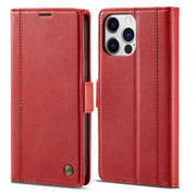For iPhone 16 Pro Max LC.IMEEKE Skin-friendly Card Slots Leather Phone Case(Red)