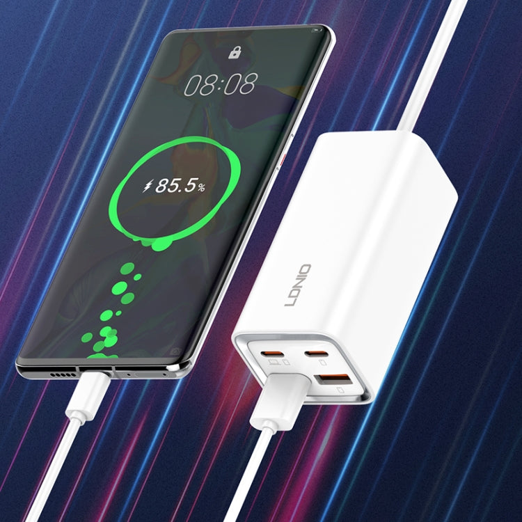 LDNIO A4610C PD65W Dual USB-C / Type-C + Dual USB Fast Charger, Cable Length: 1.5m, Plug Type:UK Plug(White) - USB Charger by LDNIO | Online Shopping South Africa | PMC TechLife | Buy Now Pay Later Mobicred