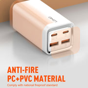 LDNIO A4610C PD65W Dual USB-C / Type-C + Dual USB Fast Charger, Cable Length: 1.5m, Plug Type:EU Plug��(White)