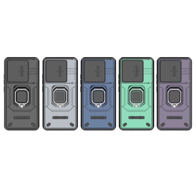 For Redmi K70 Ultra Global Sliding Camshield TPU + PC Shockproof Phone Case with Holder(Purple)