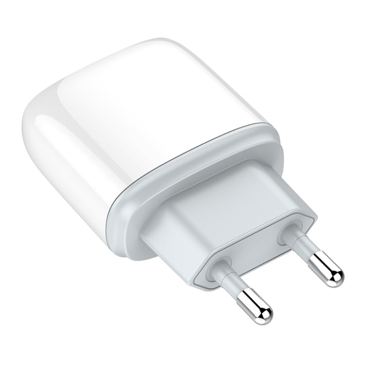 LDNIO Q229 QC3.0 / PD20W USB + Type-C Fast Charger with 1m Type-C to Type-C Cable, Plug Type:EU Plug(White)