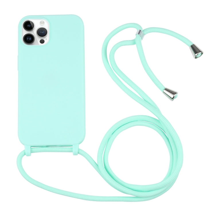 For iPhone 16 Pro Max Candy Colors TPU Protective Phone Case with Lanyard(Mint Green) - free shipping - PMC TechLife - Order now!