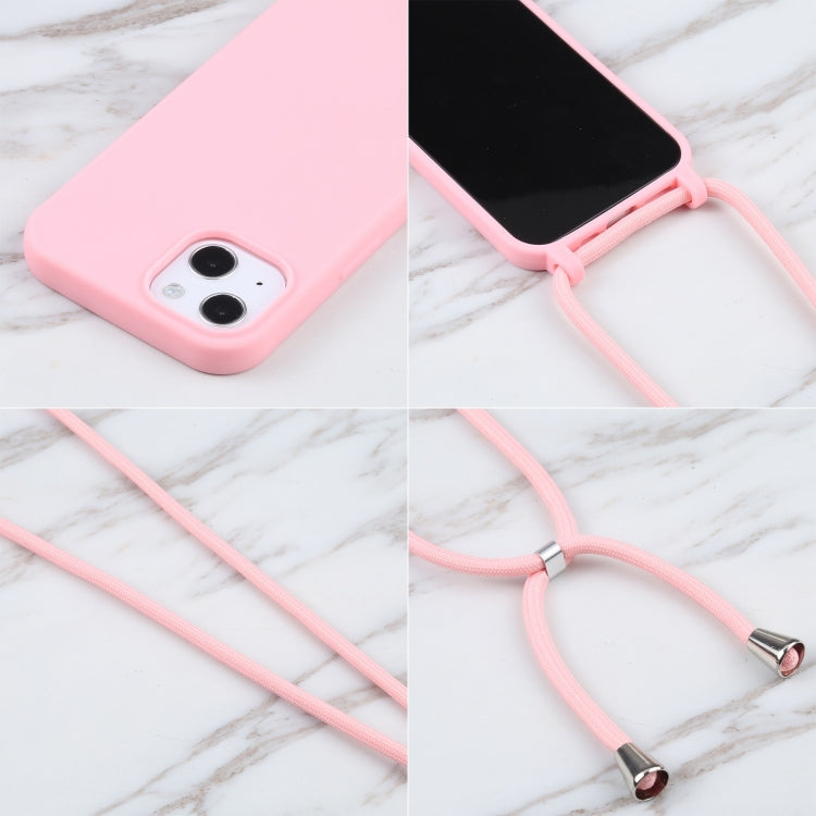 For iPhone 16 Pro Max Candy Colors TPU Protective Phone Case with Lanyard(Pink)