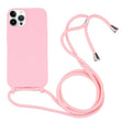 For iPhone 16 Pro Candy Colors TPU Protective Phone Case with Lanyard (Pink) - iPhone 16 Pro Cases by PMC TechLife | Online Shopping South Africa | PMC TechLife | Buy Now Pay Later Mobicred