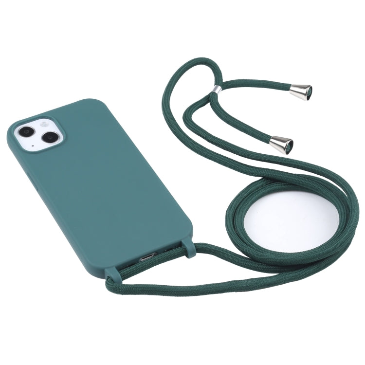 For iPhone 16 Candy Colors TPU Protective Phone Case with Lanyard(Dark Green) - iPhone 16 Cases by PMC TechLife | Online Shopping South Africa | PMC TechLife | Buy Now Pay Later Mobicred
