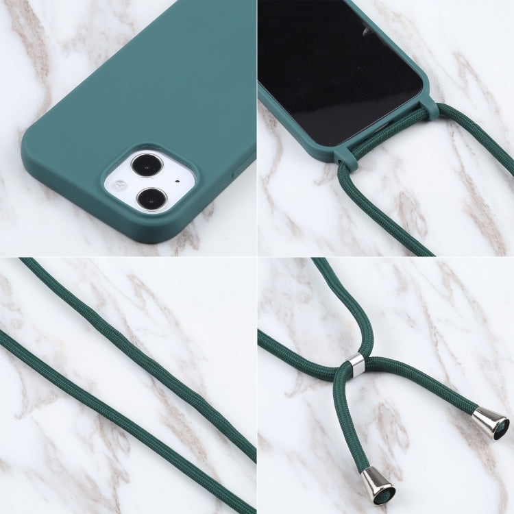 For iPhone 16 Candy Colors TPU Protective Phone Case with Lanyard(Dark Green) - iPhone 16 Cases by PMC TechLife | Online Shopping South Africa | PMC TechLife | Buy Now Pay Later Mobicred