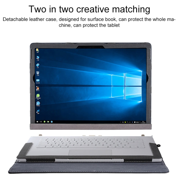 For Microsoft Surface Book 3 / 2 / 1 13.5 inch PU Leather Laptop Protective Case with Screen Stand(Dark Blue)