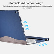 For Microsoft Surface Book 3 / 2 15 inch PU Leather Laptop Protective Case with Screen Stand(Black)