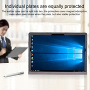 For Microsoft Surface Book 3 / 2 / 1 13.5 inch PU Leather Laptop Protective Case with Screen Stand(Dark Blue)