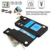 For Samsung Galaxy S24 5G RFlD Anti-theft Double Buckle Ring Zipper Card Phone Case(Black)
