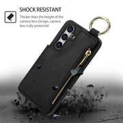 For Samsung Galaxy S24+ 5G RFlD Anti-theft Double Buckle Ring Zipper Card Phone Case(Black)