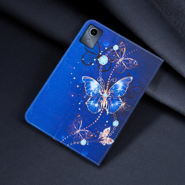 For Lenovo Tab M11 / Xiaoxin Pad 11 2024 Colored Drawing Leather Tablet Case(Purple Butterfly) - Lenovo by PMC Jewellery | Online Shopping South Africa | PMC Jewellery | Buy Now Pay Later Mobicred