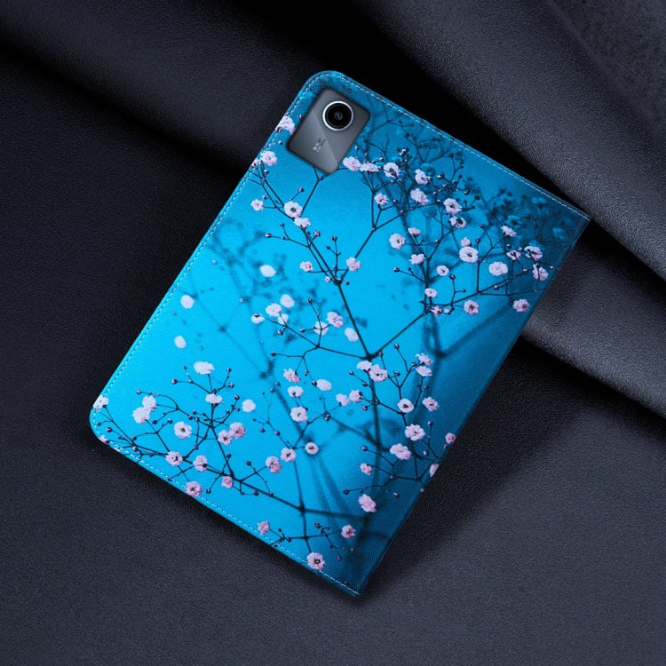 For Lenovo Tab M11 / Xiaoxin Pad 11 2024 Colored Drawing Leather Tablet Case(Plum Blossom) - Lenovo by PMC Jewellery | Online Shopping South Africa | PMC Jewellery | Buy Now Pay Later Mobicred