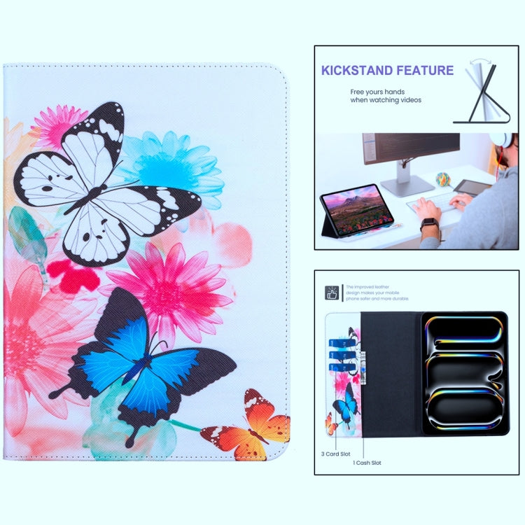 For Lenovo Tab M11 / Xiaoxin Pad 11 2024 Colored Drawing Leather Tablet Case(Two Butterflies) - Lenovo by PMC Jewellery | Online Shopping South Africa | PMC Jewellery | Buy Now Pay Later Mobicred