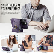 For iPhone 15 Pro DG.MING K1 MagSafe Detachable Wallet RFID Back Cover Phone Case(Purple)