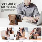 For iPhone 15 DG.MING K1 MagSafe Detachable Wallet RFID Back Cover Phone Case(Brown)